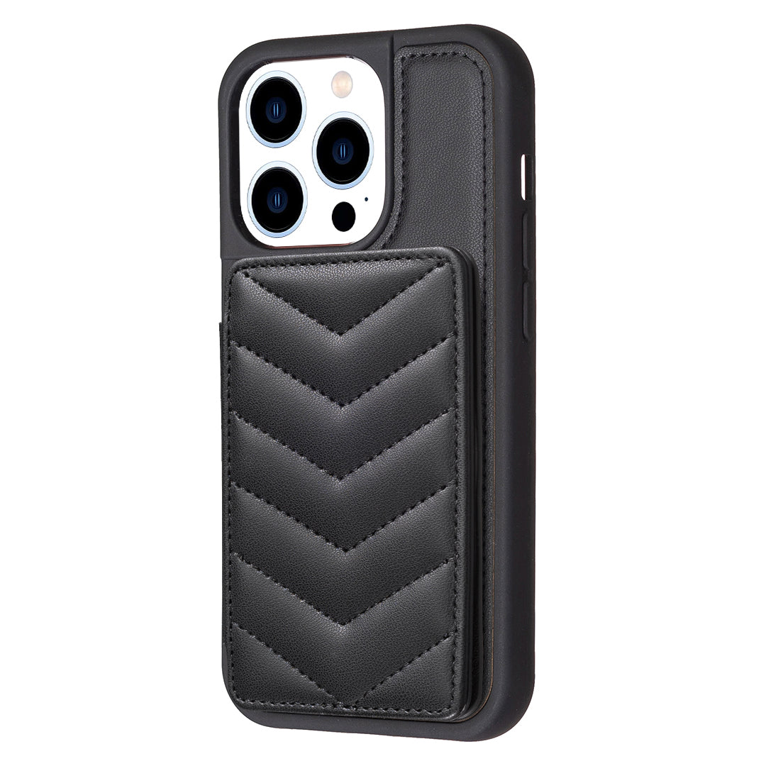 BF26 For iPhone 14 Pro Max Wave Texture TPU PU Leather Phone Case Kickstand Card Holder Phone Shell BF26 For iPhone 14 Pro Max Wave Texture TPU PU Leather Phone Case Kickstand Card Holder Phone Shell